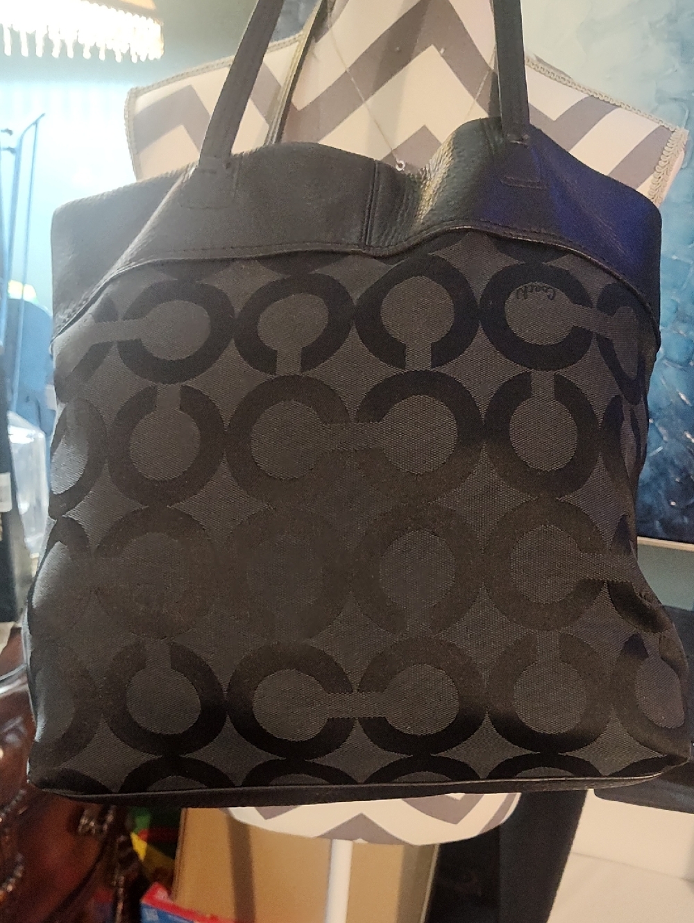Coach Laura Signature Canvas & Leather Tote with Embossed Patch Retail $499 - Picture 3 of 11